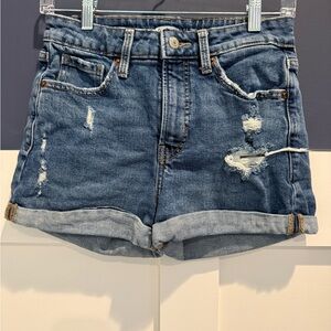 Old Navy Classic Blue Ripped Jean Shorts size 2